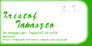 kristof tapaszto business card
