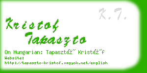 kristof tapaszto business card